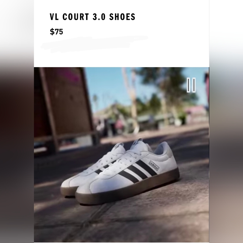 Adidas Women's size 11 VL Court  3.0 Shoes-Cloud White/Core Black/Grey One-NWT - Picture 16 of 16